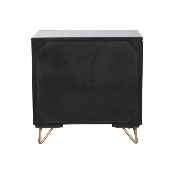 Naktsskapītis Home ESPRIT Melns Bronza 50 x 40 x 50 cm