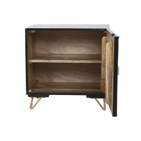 Naktsskapītis Home ESPRIT Melns Bronza 50 x 40 x 50 cm