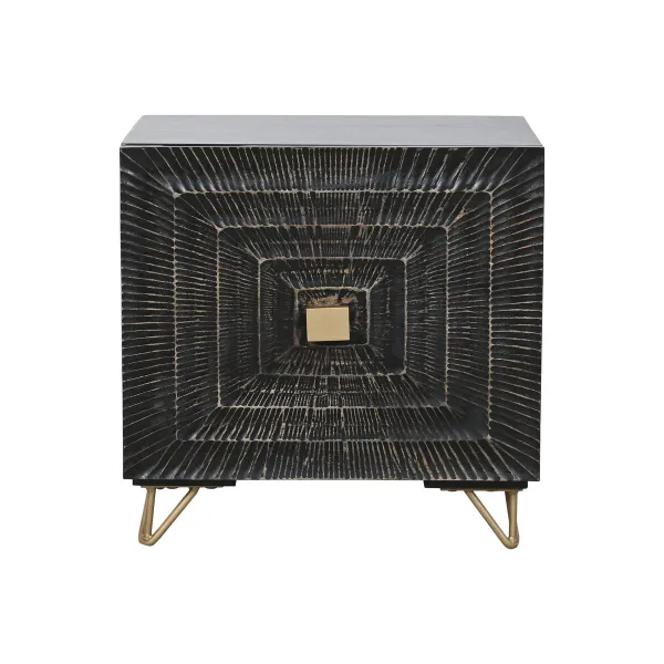Nightstand Home ESPRIT Black Golden 50 x 40 x 50 cm