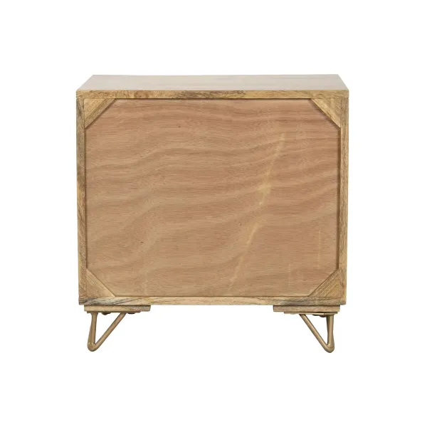 Ночной столик Home ESPRIT Позолоченный Натуральный 50 x 40 x 50 cm