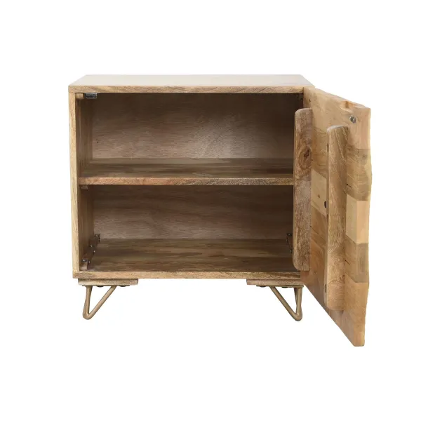 Ночной столик Home ESPRIT Позолоченный Натуральный 50 x 40 x 50 cm