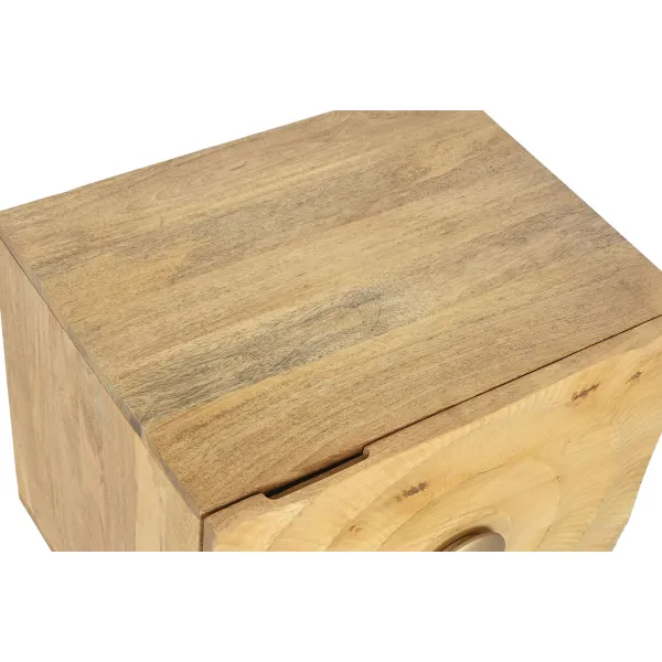Ночной столик Home ESPRIT Позолоченный Натуральный 50 x 40 x 50 cm