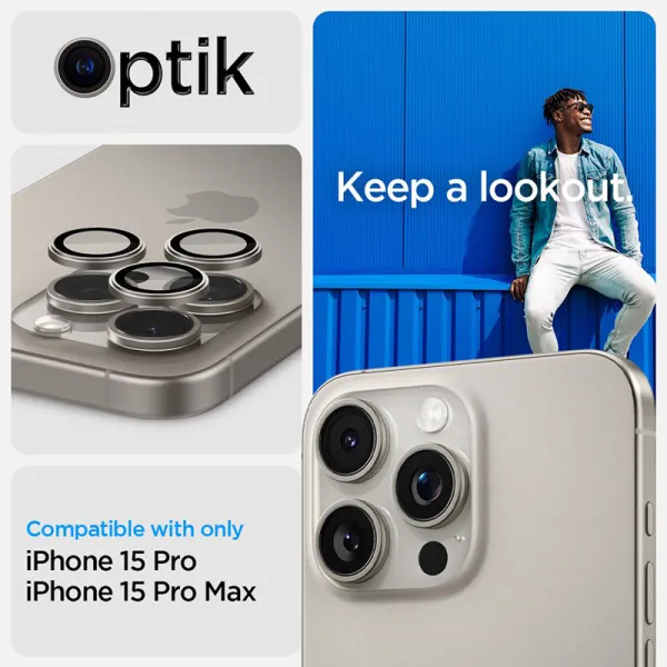 Spigen Optik Pro GLAS.TR EZ Fit Camera Protector 2-Pack - Lens protection glass for iPhone 17 Pro / 17 Pro Max / iPhone 15 Pro /