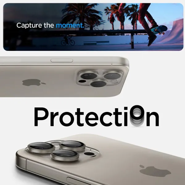 Spigen Optik Pro GLAS.TR EZ Fit Camera Protector 2-Pack - Lens protection glass for iPhone 17 Pro / 17 Pro Max / iPhone 15 Pro /