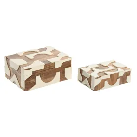 Lādīte Home ESPRIT Melns Dabisks Sveķi Akācija 18 x 13 x 7,5 cm (2 Daudzums)