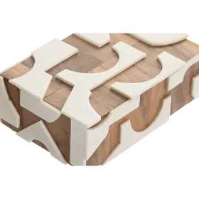 Lādīte Home ESPRIT Melns Dabisks Sveķi Akācija 18 x 13 x 7,5 cm (2 Daudzums)
