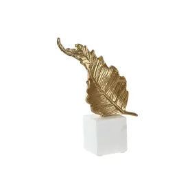 Dekoratīvās figūriņas Home ESPRIT Balts Bronza Augu lapa 20 x 7 x 22 cm