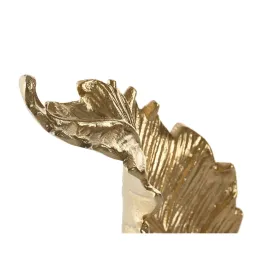 Dekoratīvās figūriņas Home ESPRIT Balts Bronza Augu lapa 20 x 7 x 22 cm