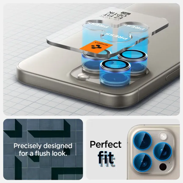 Spigen Optik Pro GLAS.TR EZ Fit Camera Protector 2-Pack - Lens protection glass for iPhone 17 Pro / 17 Pro Max / iPhone 15 Pro /