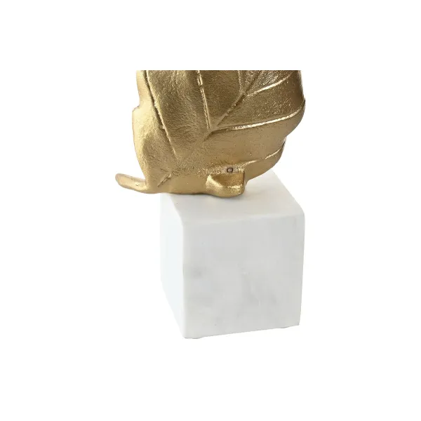 Dekoratīvās figūriņas Home ESPRIT Balts Bronza Augu lapa 20 x 7 x 22 cm
