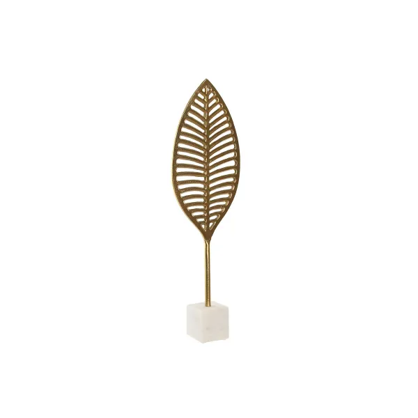 Dekoratīvās figūriņas Home ESPRIT Balts Bronza Augu lapa 19 x 7,5 x 62 cm