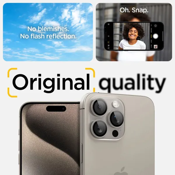 Spigen Optik Pro GLAS.TR EZ Fit Camera Protector 2-Pack - Lens protection glass for iPhone 17 Pro / 17 Pro Max / iPhone 15 Pro /