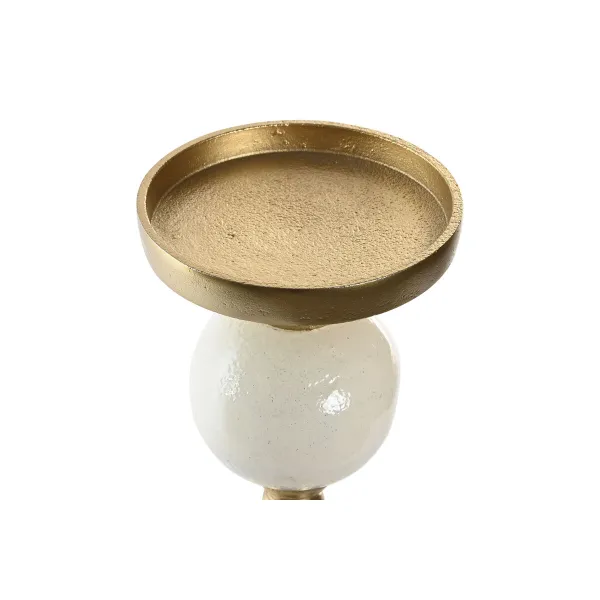Candle Holder Home ESPRIT White Golden Aluminium Modern 15 x 15 x 43.5 cm