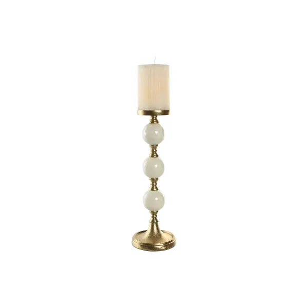 Candle Holder Home ESPRIT White Golden Aluminium Modern 15 x 15 x 43.5 cm