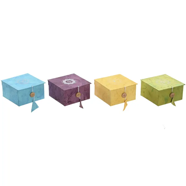 подарочный набор Home ESPRIT Жёлтый Синий Зеленый Розовый 12 x 12 x 7 cm (4 штук)