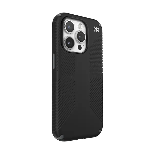 Speck Presidio2 Grip Magsafe - iPhone 15 Pro Case (Black / Slate Gray / White)