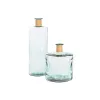 Vase Home ESPRIT Transparent Rushes Recycled glass Natural 25 x 25 x 75 cm