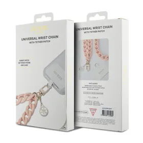 Guess Universal Big Hand Strap Acrylic 4G Charm - Universal phone strap (Pink)