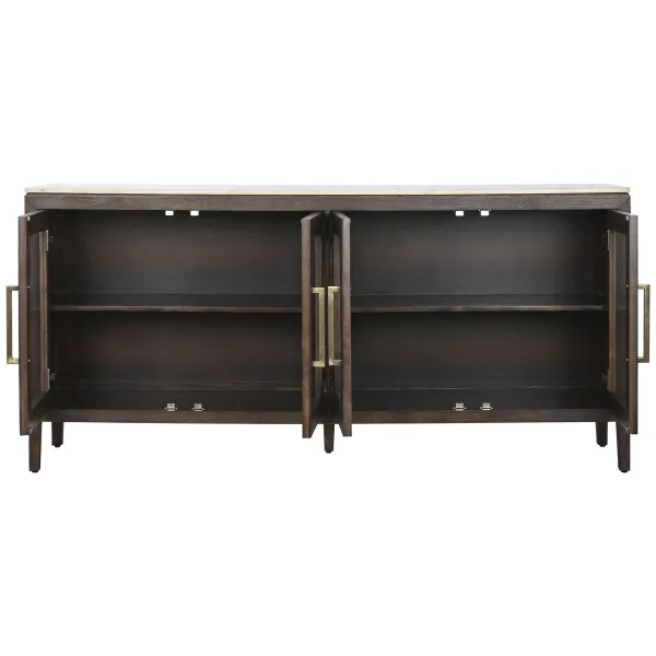 Bufete Home ESPRIT Marmors Mango koks 180 x 40 x 85 cm