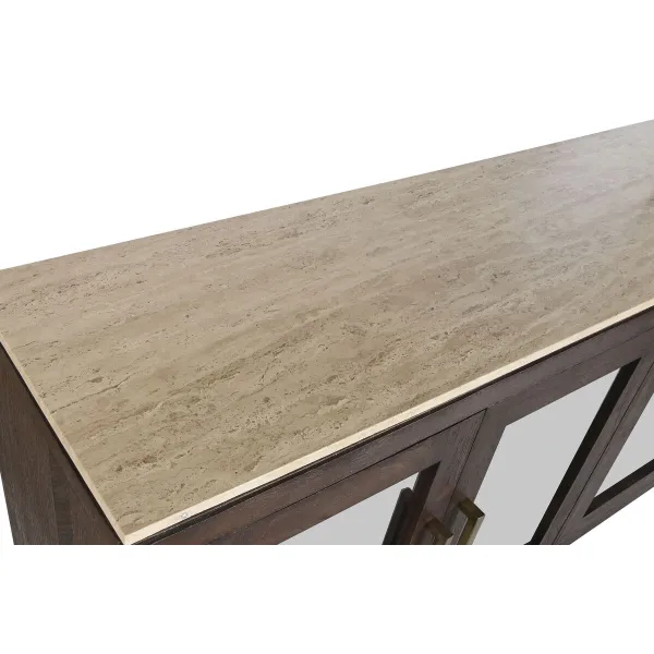 Bufete Home ESPRIT Marmors Mango koks 180 x 40 x 85 cm