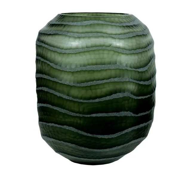 Vaza Home ESPRIT Žalia Stiklas Šiuolaikiškas 27 x 27 x 33 cm