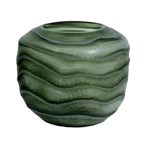 Vaza Home ESPRIT Žalia Stiklas Šiuolaikiškas 20 x 20 x 18 cm