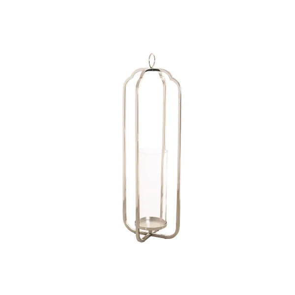 Candleholder Home ESPRIT Silver Crystal Steel 21 x 21 x 62 cm