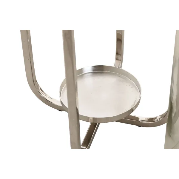 Žvakidė Home ESPRIT Sidabras Stiklas Plienas 21 x 21 x 62 cm