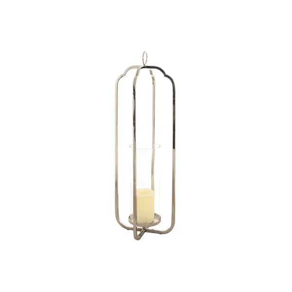 Žvakidė Home ESPRIT Sidabras Stiklas Plienas 21 x 21 x 62 cm