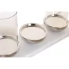 Kynttilänjalka Home ESPRIT Valkoinen Hopeinen Kristalli Marmori 40 x 13 x 22 cm
