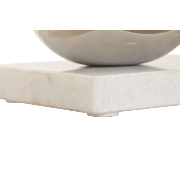 Svečturis Home ESPRIT Balts Sudrabains Stikls Marmors 40 x 13 x 22 cm
