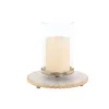 Подсвечник Home ESPRIT Белый Позолоченный Стеклянный Мрамор 25 x 25 x 27 cm