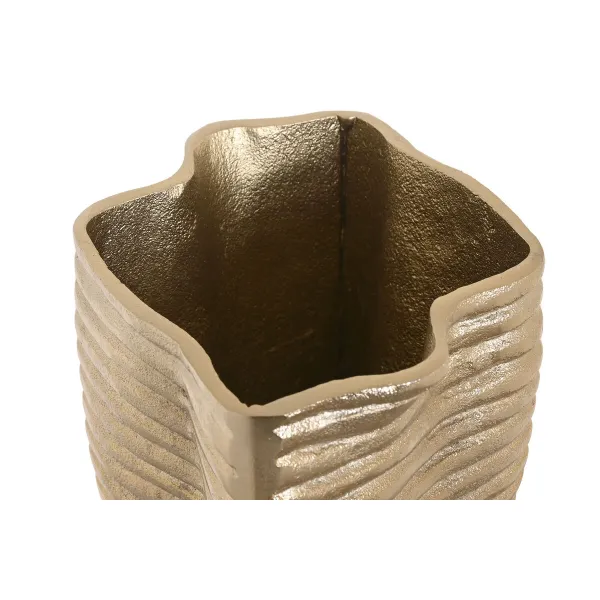 Vase Home ESPRIT Golden Aluminium Abstract Modern 17 x 15 x 33 cm