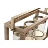 Žvakidė Home ESPRIT Ruda Plienas Mango mediena 51 x 19 x 33 cm