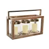 Candleholder Home ESPRIT Brown Steel Mango wood 51 x 19 x 33 cm