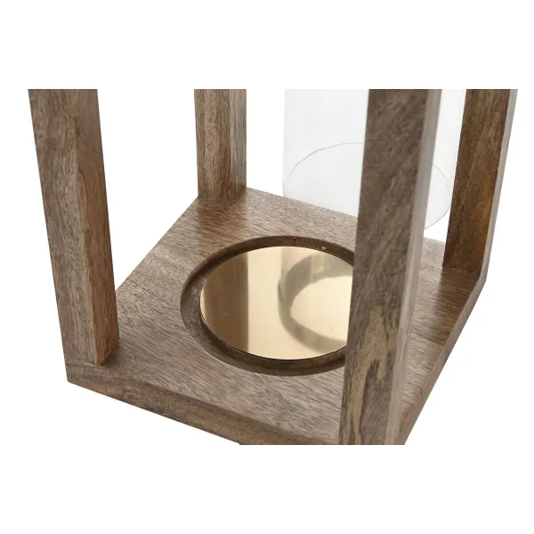 Svečturis Home ESPRIT Brūns Tērauds Mango koks 25 x 25 x 54 cm