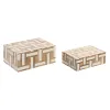Шкатулка Home ESPRIT Белый Натуральный Смола Древесина манго 18 x 13 x 7,5 cm (2 Предметы)