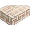 Jewelry box Home ESPRIT White Natural Resin Mango wood 18 x 13 x 7,5 cm (2 Pieces)
