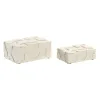 Lādīte Home ESPRIT Balts Sveķi Kauls 18 x 13 x 7,5 cm (2 Daudzums)