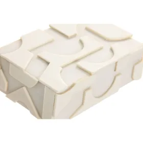 Lādīte Home ESPRIT Balts Sveķi Kauls 18 x 13 x 7,5 cm (2 Daudzums)