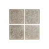 Sienu dekors Home ESPRIT Balts Dabisks Ziedu 60 x 2,5 x 60 cm (4 Daudzums)
