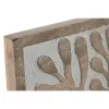 Sienu dekors Home ESPRIT Balts Dabisks Ziedu 60 x 2,5 x 60 cm (4 Daudzums)