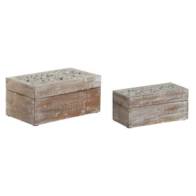 Lādīte Home ESPRIT Balts Dabisks Mango koks (2 Daudzums)
