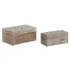 Jewelry box Home ESPRIT White Natural Mango wood (2 Pieces)