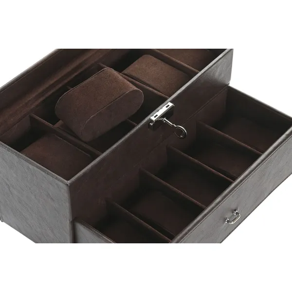Шкатулка Home ESPRIT Коричневый Полиуретан Стеклянный Деревянный MDF 27,5 x 11 x 15 cm