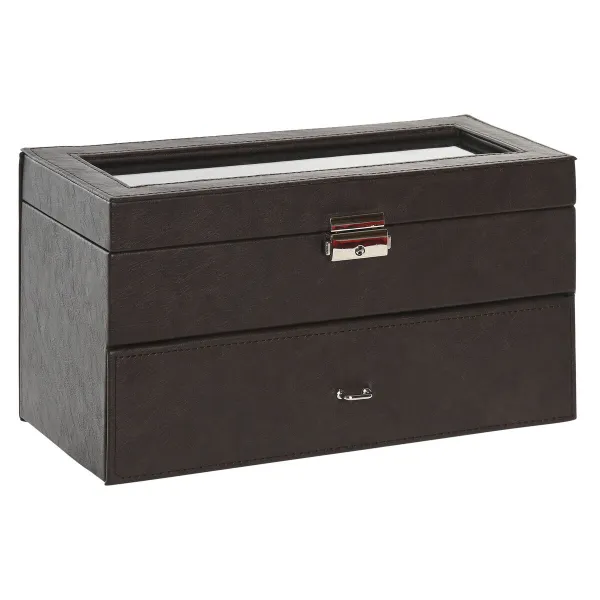 Шкатулка Home ESPRIT Коричневый Полиуретан Стеклянный Деревянный MDF 27,5 x 11 x 15 cm