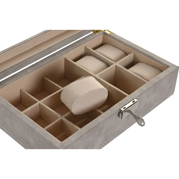 Шкатулка Home ESPRIT Коричневый Серый Полиуретан Деревянный MDF 25,00, X 16,5 X 8 CM