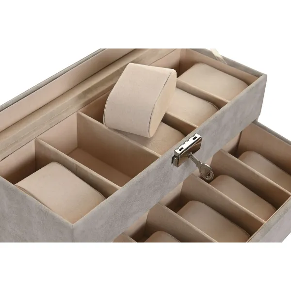 Шкатулка Home ESPRIT Серый Полиуретан Стеклянный Деревянный MDF 27,5 x 11 x 15 cm