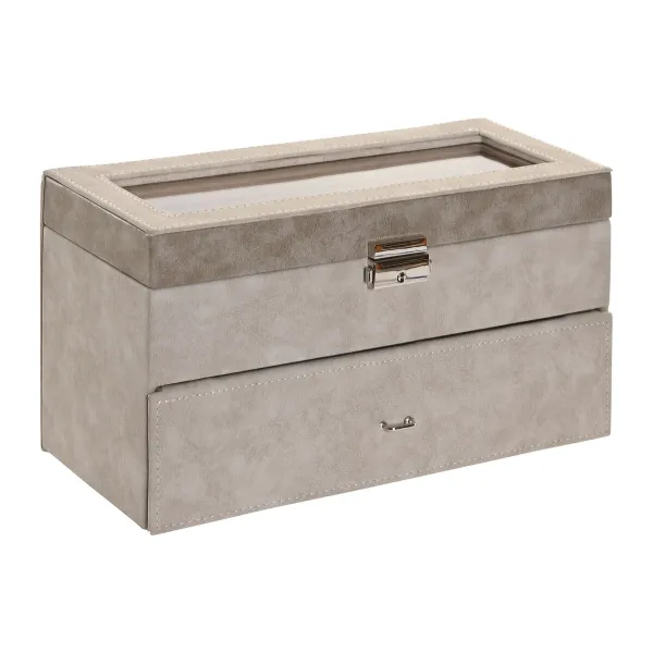 Шкатулка Home ESPRIT Серый Полиуретан Стеклянный Деревянный MDF 27,5 x 11 x 15 cm