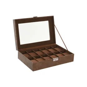Шкатулка Home ESPRIT Коричневый Полиуретан Стеклянный Деревянный MDF 30 x 20 x 8 cm